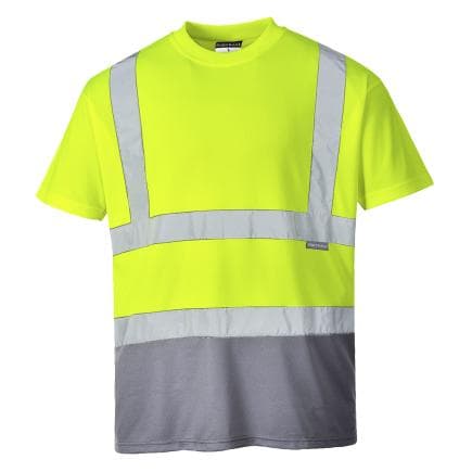 PORTWEST S378YGYS - T-shirt bicolore, Jaune/Gris