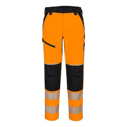 PORTWEST T141OBRL - Pantalon stretch HV femme PW3, Orange/Noir