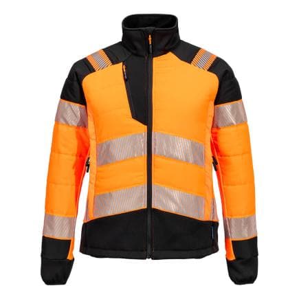 PORTWEST T171OBRL - Veste Baffle hybride HV pour femme PW3, Orange/Noir