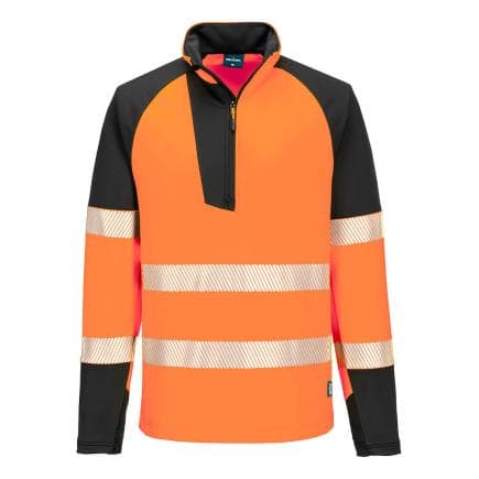 PORTWEST T172OBRXL - PW3 Hi-Vis Sweatshirt Zippé, Orange/Noir