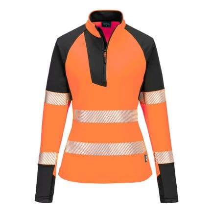PORTWEST T173OBRL - Sweatshirt zippé HV pour femme PW3, Orange/Noir