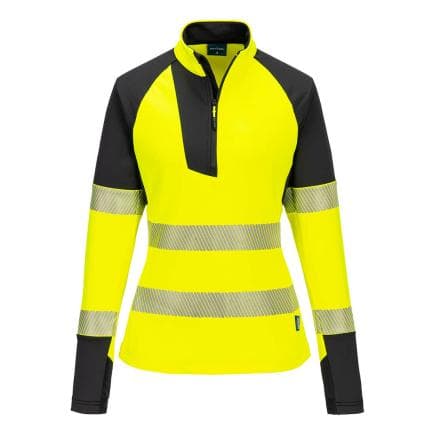 PORTWEST T173YBRL - Sweatshirt zippé HV pour femme PW3, Jaune/Noir