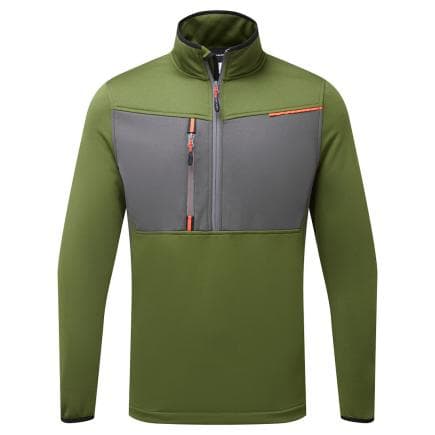 PORTWEST T755OGRM - Sweat semi-zippé WX3, Vert Olive