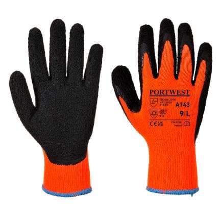 PORTWEST A143O8RXL - Gant thermique Soft Grip, Orange/Noir