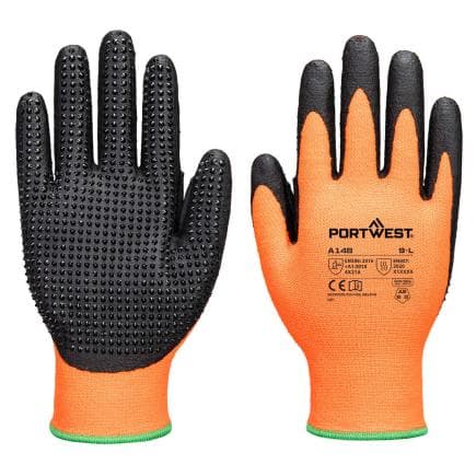 PORTWEST A148O8RXL - Gant Grip 13 Nitrile à points hauts, orange/noir