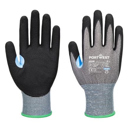 PORTWEST A648G8RXL - Gant anti-coupures CS D21 nitrile, Gris/Noir