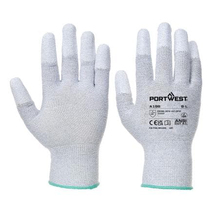 PORTWEST AB198GRRM - Multipack ESD 13 PU Fingertip Essential (Pk12), gris