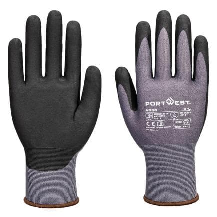 PORTWEST A356G8RL - ESD 15 Nitrile Essential Multipack (Pk12), Gris/Noir