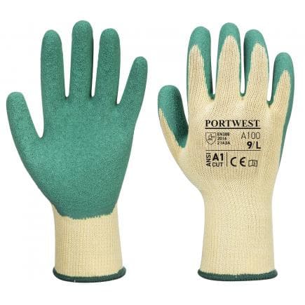 PORTWEST A100GNRL - Gant enduit latex, vert (lot multiple)