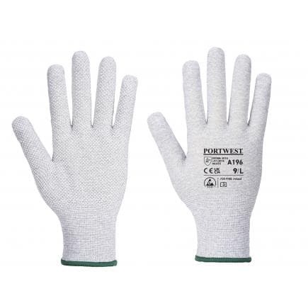 PORTWEST A196G6RXS - Gant micro dot antistatique, gris/blanc