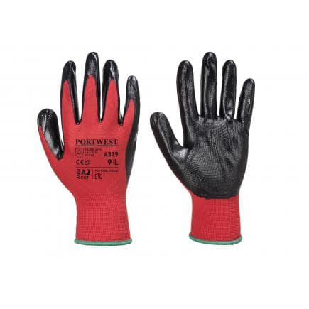 PORTWEST A319R8RXXL - Gant Flexo Grip nitrile, rouge/noir