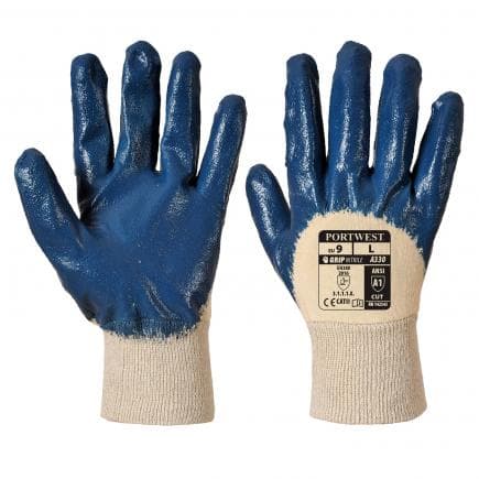 PORTWEST A330NARL - Nitrile dos aéré poignet tricot, marine (lot multiple)