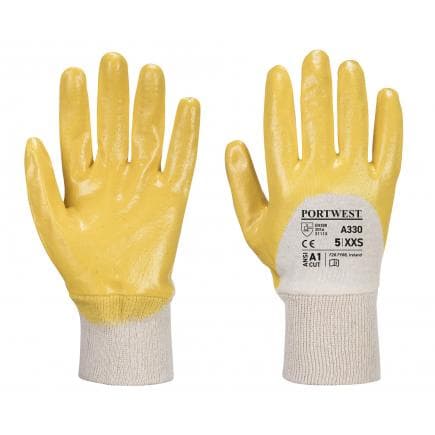 PORTWEST A330YERXL - Nitrile dos aéré poignet tricot, jaune (lot multiple)