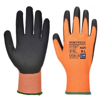 PORTWEST A625O8RXXL - Gant PU Vis-Tex coupure d, orange/noir