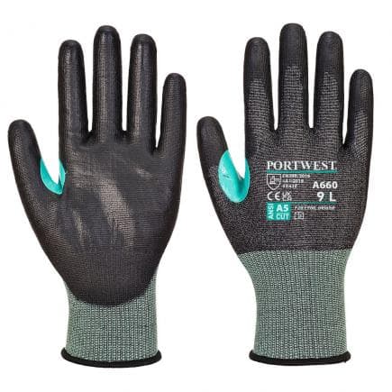 PORTWEST A660K8RM - Gant anti-coupure en PU VHR18, noir