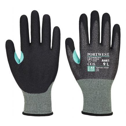 PORTWEST A661K8RL - Gant anti coupure en mousse nitrile VHR18, noir