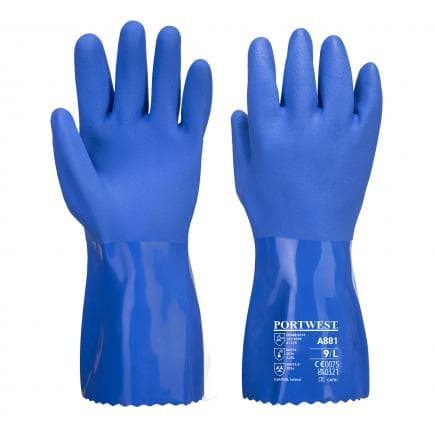 PORTWEST A881BLUXL - Gant marine chimie PVC ultra, bleu