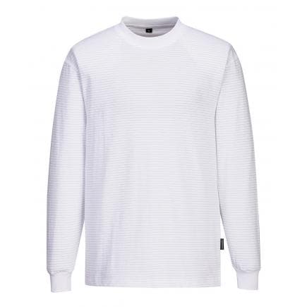 PORTWEST AS22WHRXXL - T-shirt à manches longues antistatique ESD, blanc