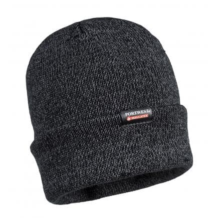 PORTWEST B026BKR - Bonnet tricot réfléchissant, doublé Insulatex, noir