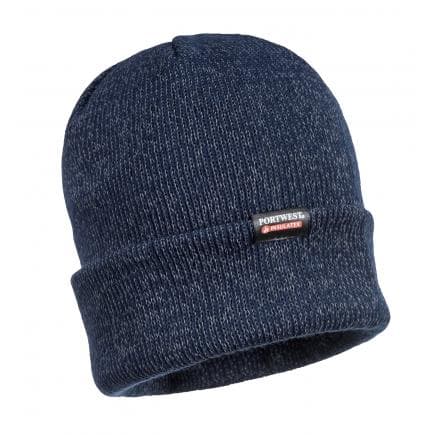 PORTWEST B026NAR - Bonnet tricot réfléchissant, doublé Insulatex, marine