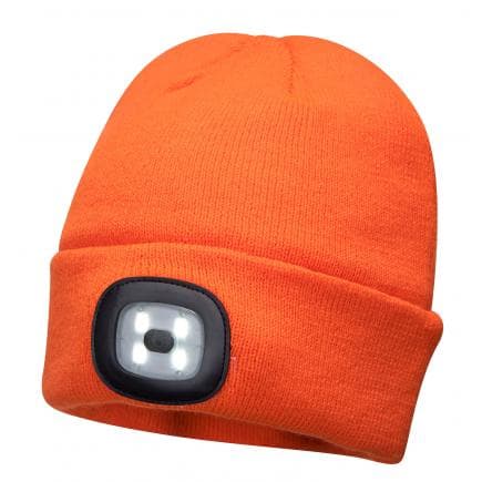 PORTWEST B029ORR - Lampe frontale LED rechargeable usb beanie, orange