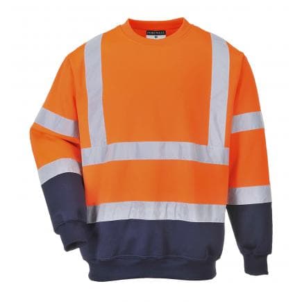 PORTWEST B306ONRL - Sweatshirt bicolore Hi-Vis, orange/marine