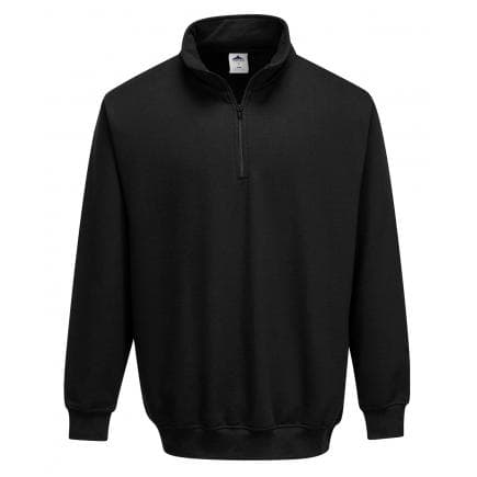 PORTWEST B309BKRS - Sweatshirt col zippé sorrento, noir