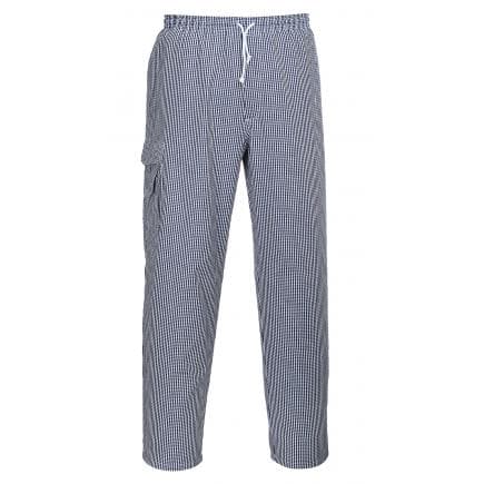 PORTWEST C078CHRS - Pantalon cuisine Chester, bleu check