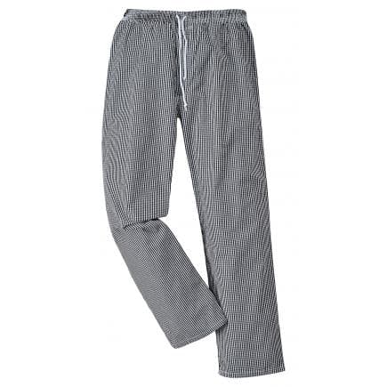 PORTWEST C079CKRL - Pantalon de cuisine Bromley, échiquier noir