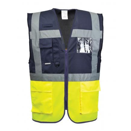 PORTWEST C276YNRM - Gilet Executive Paris, jaune/marine