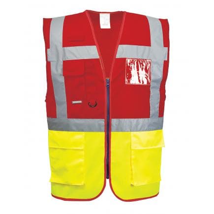 PORTWEST C276YREXL - Gilet Executive Paris, jaune/rouge