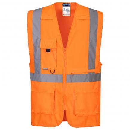PORTWEST C357ORRL - Gilet Executive haute visibilité avec poche pour tablette, orange
