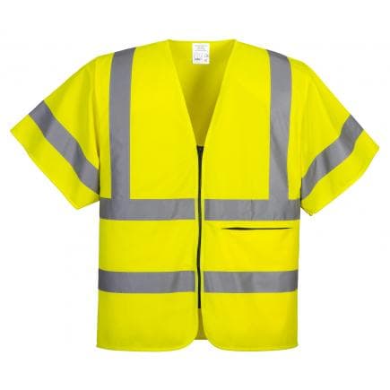 PORTWEST C372YERL - Gilet zippé à demi-manches, jaune