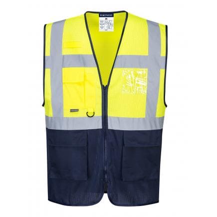 PORTWEST C377YNRXXL - Gilet Executive Hi-Vis bicolore meshair, jaune/marine