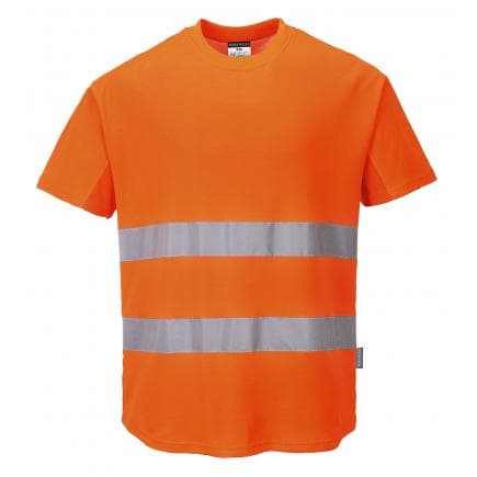 PORTWEST C394ORRXL - T-shirt confort coton mesh haute visibilité, orange