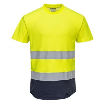 PORTWEST C395YNRL - Tee-shirt mesh bicolore, jaune/marine