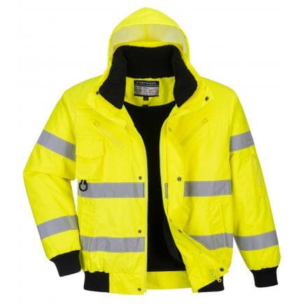 PORTWEST C467YERL - Blouson Bomber Hi-Vis 3 en 1, jaune