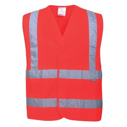 PORTWEST C470RERXX/3X - Gilet Hi-Vis baudrier & double ceinture, rouge