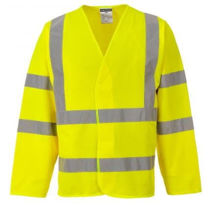 PORTWEST C473YERL/XL - Gilet 2 bandes & baudrier manches longues, jaune