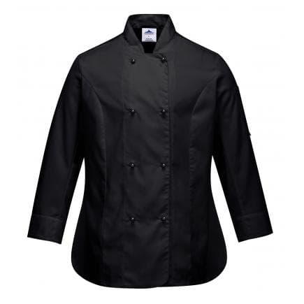 PORTWEST C837BKRXS - Veste de cuisine femme Rachel, noir