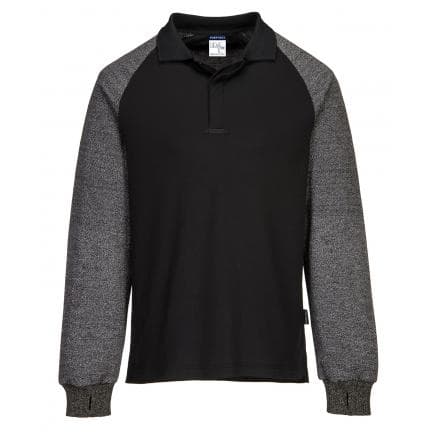 PORTWEST CR15BKRS - Polo à manches résistantes aux coupures, noir