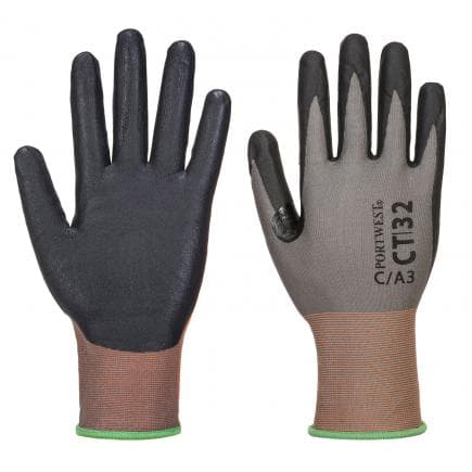 PORTWEST CT32G8RL - Gant coupure CT MR18 Micro mousse nitrile, gris/noir
