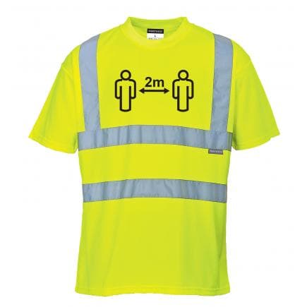 PORTWEST CV78YERS - T-shirt HV distanciation sociale, jaune