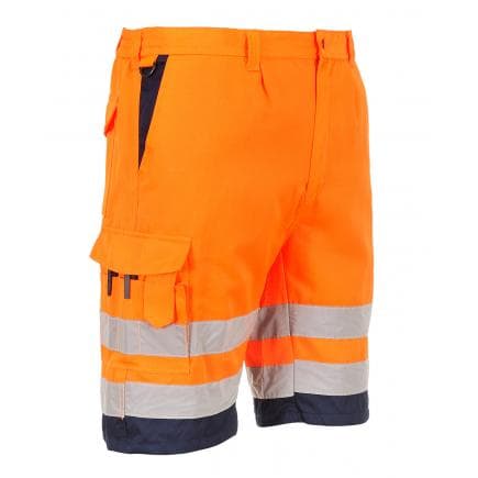 PORTWEST E043ONRL - Bermuda Hi-Vis poly-coton, orange/marine