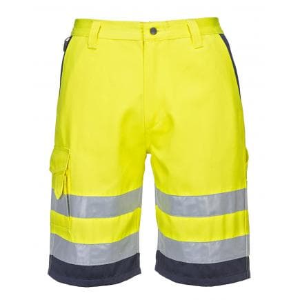 PORTWEST E043YNRXXXL - Bermuda Hi-Vis poly-coton, jaune/marine