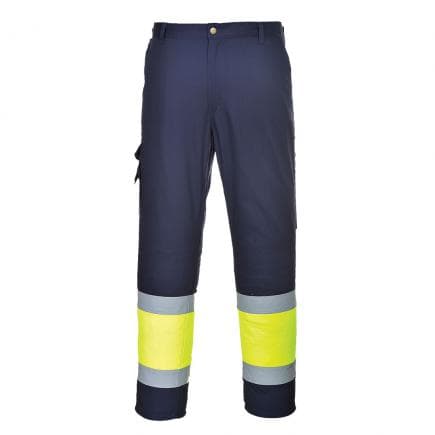 PORTWEST E049YNTL - Pantalon Combat Hi-Vis bicolore, jaune/marine tal