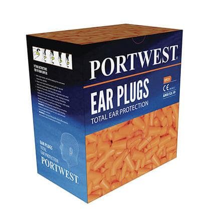 PORTWEST EP21ORR - Recharge pour distributeur de bouchons mousse (500 paires), orange