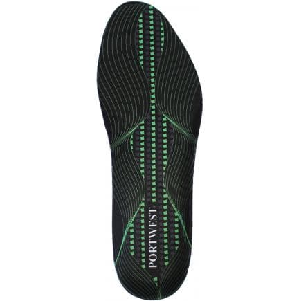 PORTWEST FC82BGNM - Semelles gel avec voûte plantaire, noir/vert