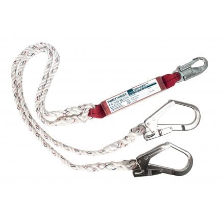 PORTWEST FP25WHR - Longe en y avec absorbeur d'énergie, blanc
