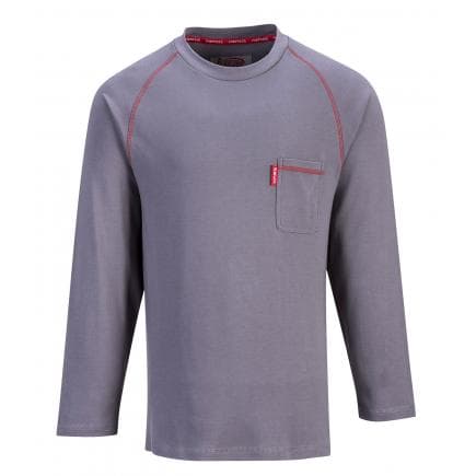 PORTWEST FR01GRRM - T-shirt Bizflame encolure ras du cou, gris